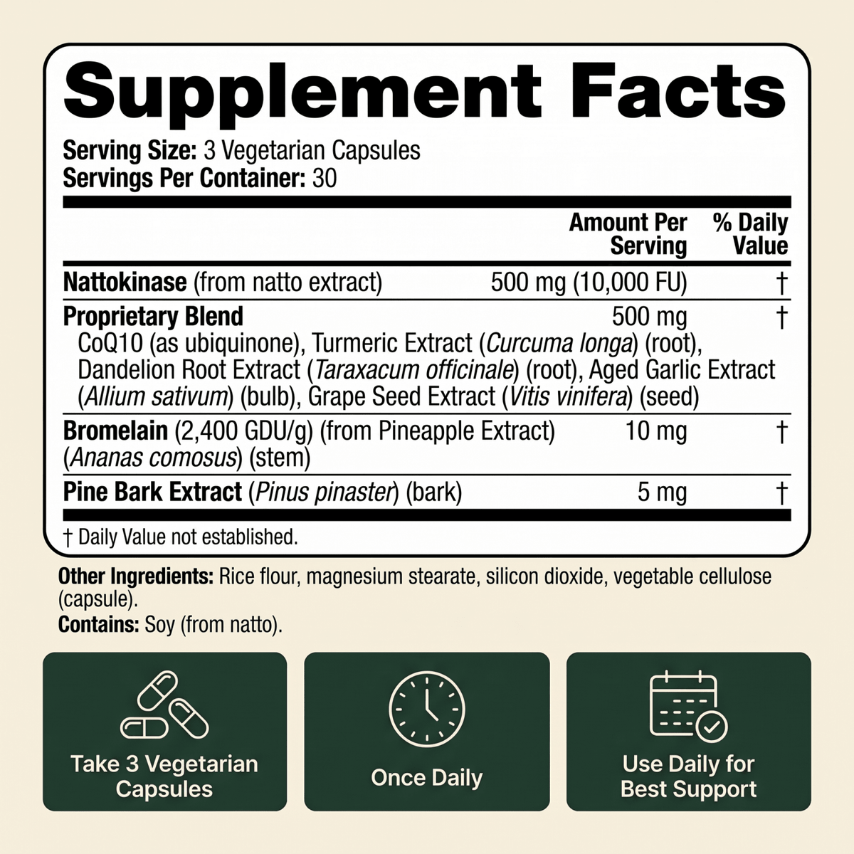 Japanese Nattokinase 10,000 FU — Circulation & Cardiovascular Support Complex VIP