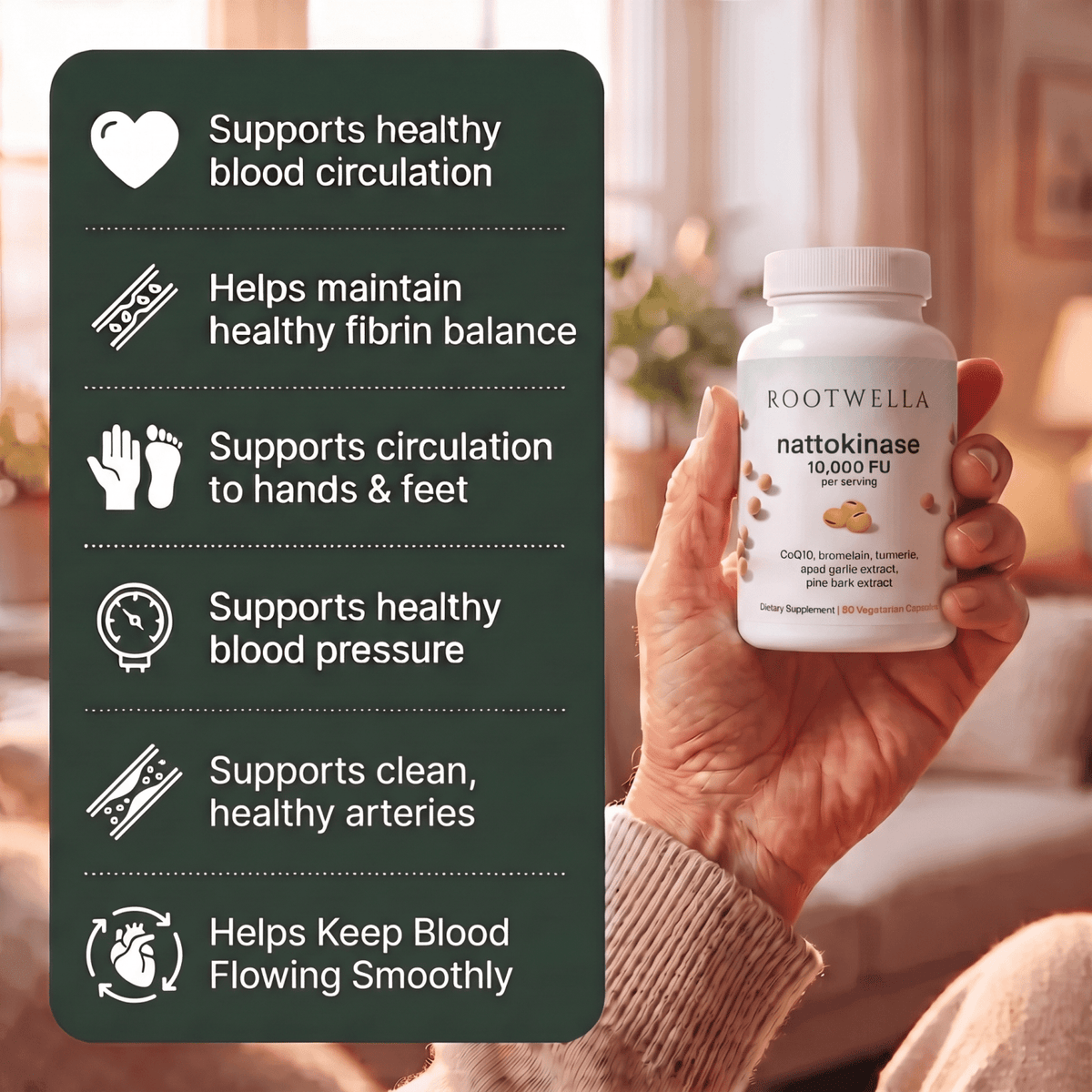 Support Healthy Arteries & Circulation with Nattokinase (10,000 FU)