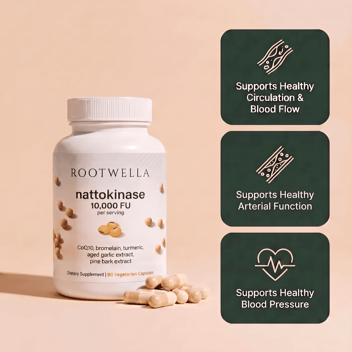 Japanese Nattokinase 10,000 FU — Circulation & Cardiovascular Support Complex VIP